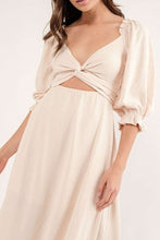 Load image into Gallery viewer, Beige Puff Sleeve Maxi Dress
