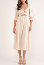 Load image into Gallery viewer, Beige Puff Sleeve Maxi Dress
